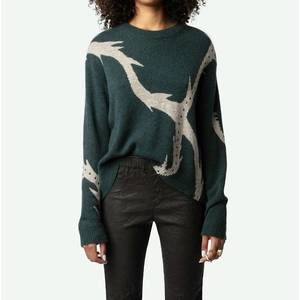 NEW ZADIG & VOLTAIRE markus ws vegetal sweater in peaks
